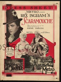 5g0932 SCARAMOUCHE pressbook 1923 Ramon Novarro, Rafael Sabatini, directed by Rex Ingram, rare!