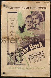 5g0945 SKY HAWK pressbook 1930 Helen Chandler & World War I British pilot John Garrick, ultra rare!
