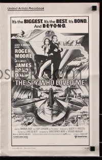 5g0953 SPY WHO LOVED ME pressbook 1977 Bob Peak art of Roger Moore as James Bond & Barbara Bach!
