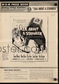 5g0965 TALK ABOUT A STRANGER pressbook 1952 George Murphy, Nancy Davis, chilling film noir!