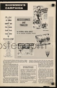 5g0970 TARZAN'S SAVAGE FURY pressbook R1957 art of Lex Barker & Dorothy Hart, Edgar Rice Burroughs