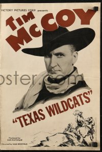 5g0975 TEXAS WILDCATS pressbook 1939 great western photos & artwork of cowboy Tim McCoy!