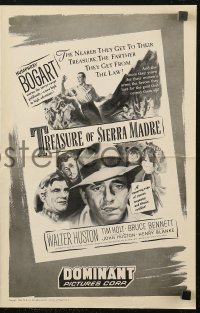 5g0992 TREASURE OF THE SIERRA MADRE pressbook R1956 Humphrey Bogart, Holt & Walter Huston, classic!