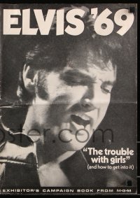 5g0995 TROUBLE WITH GIRLS pressbook 1969 great gigantic close up art of smiling Elvis Presley!