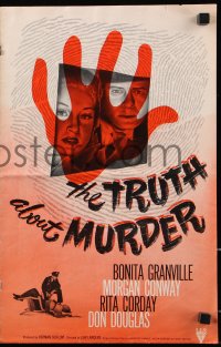 5g0997 TRUTH ABOUT MURDER pressbook 1946 District Attorney vs. his own wife in court, film noir!