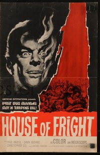 5g0999 TWO FACES OF DR. JEKYLL pressbook 1961 House of Fright, burning face art by Reynold Brown!