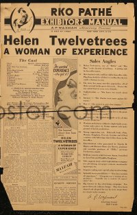 5g1025 WOMAN OF EXPERIENCE pressbook 1931 woman has affair with WWII spy, but loves another, rare!