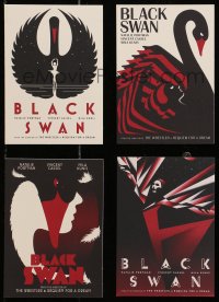 5g0051 BLACK SWAN set of 4 4x6 postcards 2010 La Boca art from English posters, studio-issued, rare!