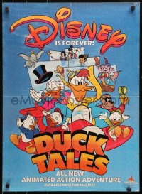5g0240 DUCKTALES promo brochure 1980s Scrooge, Huey, Dewey & Louie, unfolds to a 21x28 poster!