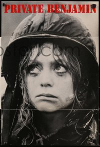 5g0268 PRIVATE BENJAMIN promo brochure 1980 soldier Goldie Hawn, unfolds to make a 21x28 poster!
