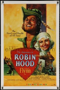 5h0532 ADVENTURES OF ROBIN HOOD 24x36 video poster R1991 Flynn & Olivia De Havilland by Rodriguez!
