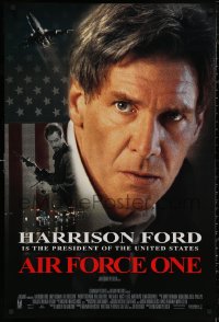 5h0785 AIR FORCE ONE int'l DS 1sh 1997 President Harrison Ford, Gary Oldman with machine gun!