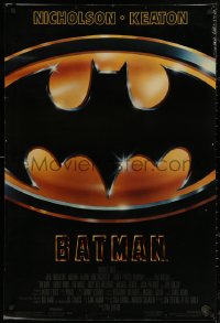 5h0808 BATMAN 1sh 1989 directed by Tim Burton, cool image of Bat logo, new credit design!