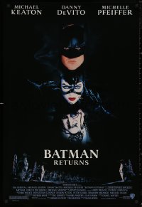5h0813 BATMAN RETURNS 1sh 1992 Michael Keaton, Danny DeVito, Michelle Pfeiffer, Tim Burton!