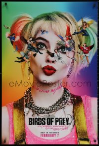 5h0826 BIRDS OF PREY teaser DS 1sh 2020 Margot Robbie as Harley Quinn, great wild close-up w/cast!