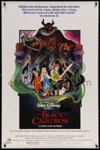 5h0827 BLACK CAULDRON advance 1sh 1985 first Walt Disney CG, cool fantasy art by Paul Wenzel!
