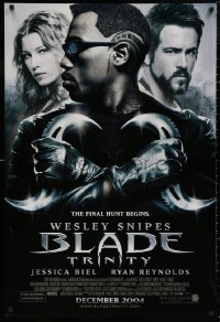 5h0832 BLADE TRINITY advance DS 1sh 2004 Wesley Snipes, tough guy Ryan Reynolds, Jessica Biel!