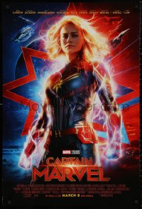 5h0848 CAPTAIN MARVEL advance DS 1sh 2019 incredible image of Brie Larson in the title role!
