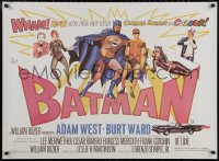 5h0568 BATMAN 28x38 English commercial poster 1980s DC Comics, art of Adam West & top cast!