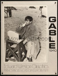 5h0574 CLARK GABLE 22x29 commercial poster 1981 Box Lunch, close-up drinking milk on set!