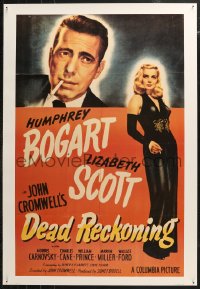 5h0575 DEAD RECKONING 26x38 commercial poster 1980s Humphrey Bogart w/super sexy Lizabeth Scott!