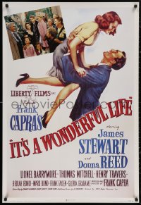 5h0585 IT'S A WONDERFUL LIFE 27x40 commercial poster 1996 James Stewart, Donna Reed, Barrymore, Capra
