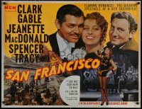 5h0606 SAN FRANCISCO 27x35 Dutch commercial poster 1980s Clark Gable & sexy Jeanette MacDonald together!