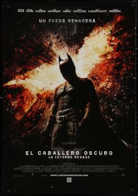 5h0874 DARK KNIGHT RISES int'l Spanish language 27x39 1sh 2012 Batman's symbol in broken buildings!
