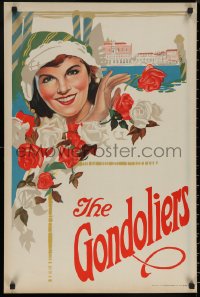 5h0355 GONDOLIERS stage play English double crown 1910s cool art of pretty queen-to-be Casilda!