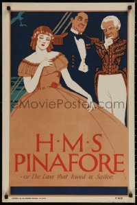 5h0357 H.M.S. PINAFORE stage play English double crown 1920s art of the lass that loved a sailor!