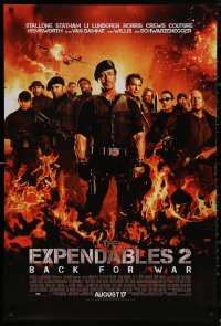 5h0895 EXPENDABLES 2 advance DS 1sh 2012 Stallone, Arnie, Van Damme, Li, Lundgren & Chuck Norris!