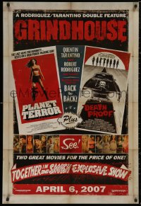 5h0920 GRINDHOUSE advance DS 1sh 2007 Rodriguez & Quentin Tarantino, Planet Terror & Death Proof!