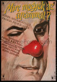 5h0081 ALDO ET JUNIOR Hungarian 22x32 1986 wacky clown-like close-up art by Eri Jeno Tamas!