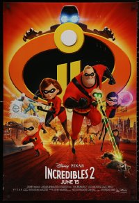 5h0942 INCREDIBLES 2 advance DS 1sh 2018 Disney/Pixar, Nelson, Hunter, wacky, montage of cast!
