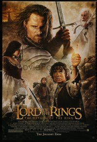 5h0990 LORD OF THE RINGS: THE RETURN OF THE KING advance DS 1sh 2003 Jackson, cast montage!