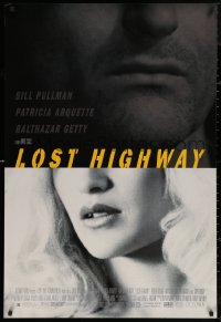 5h0994 LOST HIGHWAY 1sh 1997 David Lynch, split image of Bill Pullman & Patricia Arquette!