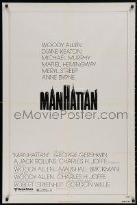 5h1001 MANHATTAN 1sh 1979 Woody Allen & Diane Keaton, New York City title design by Burt Kleeger!