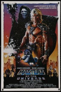 5h1005 MASTERS OF THE UNIVERSE 1sh 1987 Dolph Lundgren as He-Man, great Drew Struzan art!