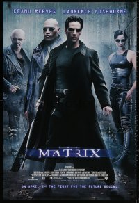 5h1007 MATRIX advance DS 1sh 1999 Keanu Reeves, Carrie-Anne Moss, Laurence Fishburne, Wachowskis!