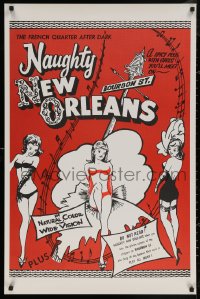 5h1025 NAUGHTY NEW ORLEANS 25x38 1sh R1959 Bourbon St. showgirls in French Quarter after dark!