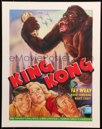 5h0531 KING KONG 16x20 REPRO poster 1990s Fay Wray, Robert Armstrong & the giant ape!