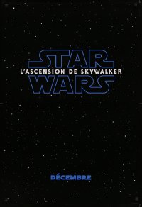 5h1086 RISE OF SKYWALKER int'l French language teaser DS 1sh 2019 Star Wars, black style!