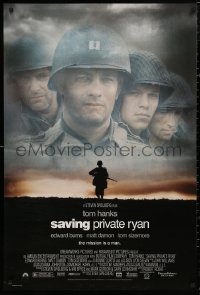 5h1094 SAVING PRIVATE RYAN 1sh 1998 Spielberg, cast image of Tom Hanks, Tom Sizemore, Matt Damon!