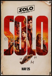 5h1110 SOLO teaser DS 1sh 2018 A Star Wars Story, Ehrenreich, Clarke, Harrelson, art of top cast!