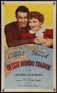 5h0137 IT'S A WONDERFUL WORLD Spanish 1946 James Stewart, Claudette Colbert, ultra rare & different!