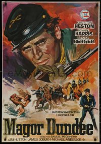 5h0142 MAJOR DUNDEE Spanish 1965 Sam Peckinpah, Charlton Heston, Civil War battle art by Jano!