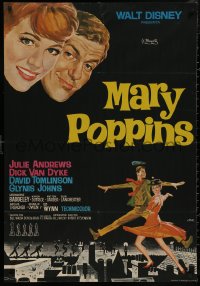 5h0143 MARY POPPINS Spanish 1965 art of Julie Andrews & Dick Van Dyke, Disney classic!