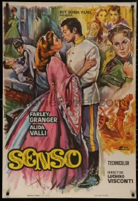 5h0153 SENSO Spanish 1967 Luchino Visconti's Senso, Escobar art of Alida Valli & Farley Granger!
