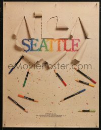 5h0493 AIGA SEATTLE 18x24 museum/art exhibition 1986 great art of colored pencils & names!