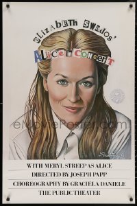 5h0345 ALICE IN CONCERT 25x38 stage poster 1980 artwork of Meryl Streep in title role by Paul Davis!